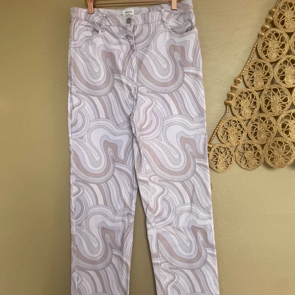Wilfred Free Vera Pant Printed, High-Waisted Twill Pants, Size 10 - Picture 9 of 12